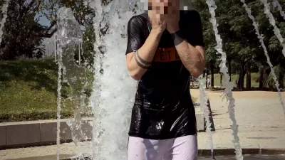 wet-in-public-fountain-and-muddy-sneaker