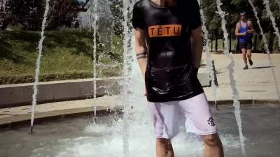 wet-in-public-fountain-and-muddy-sneaker